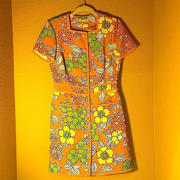 TORY BURCH Wallpaper Floral Twill Nadia Retro Mini Dress Nostalgic Vacation 4 - Picture 2 of 16
